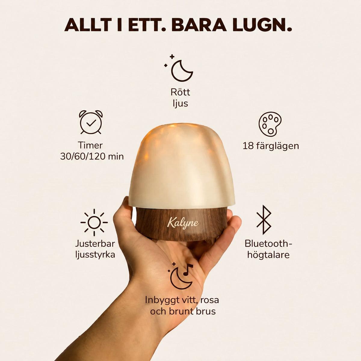 Kalyne® – stämningslampa 3 i 1 för lugna kvällar